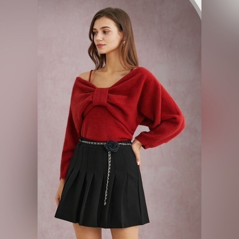 Cute bow cami & sweater set NWOT preppy coquette